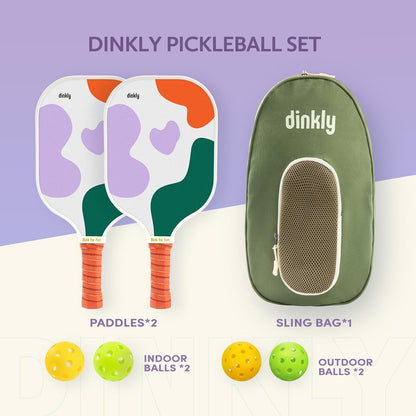 Pickleball Paddles Set of 2 - USAPA Approved Graphite Pickleball Racket, 2 Pickleball Rackets, 4 Balls and 1 Portable Carry Bag, Pickle Ball Set for Men Women Beginners