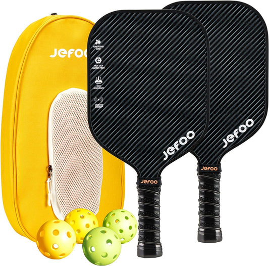 HMICreate Pickleball Paddles Set of 2, Lightweight Graphite Carbon Fiber Pickleball Set with Portable Carry Bag, Pickleball Gifts for Beginners