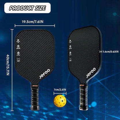 HMICreate Pickleball Paddles Set of 2, Lightweight Graphite Carbon Fiber Pickleball Set with Portable Carry Bag, Pickleball Gifts for Beginners